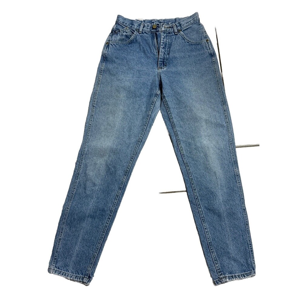 VTG 90s Lee Jeans Womens 11 Long High Rise Straight Blue Denim Cotton